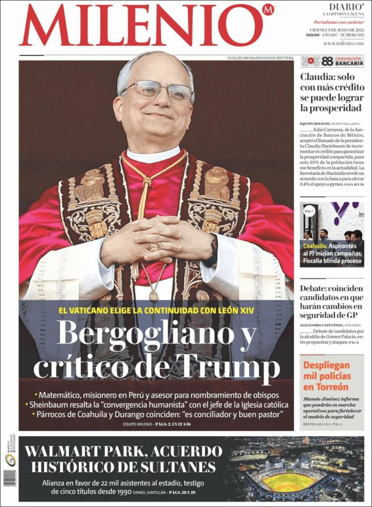 Portada de Milenio - Laguna (México)