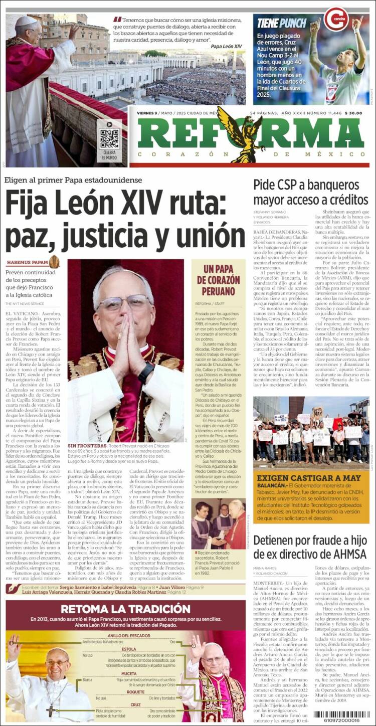 Portada de Reforma (México)