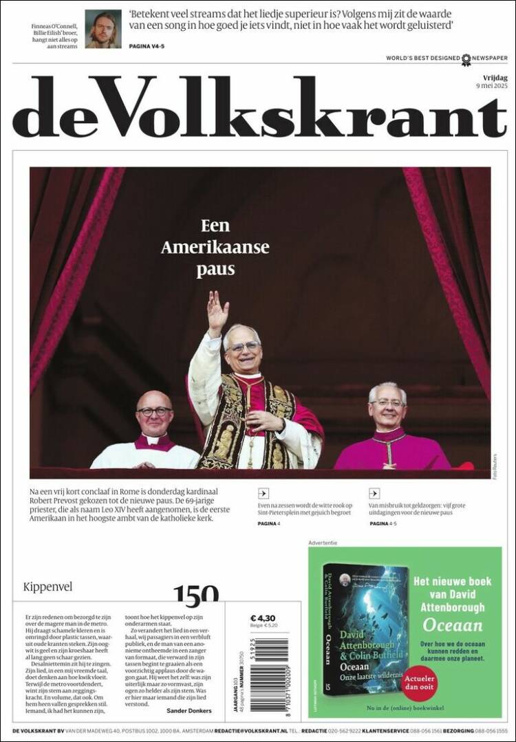 Portada de De Volkskrant (Países Bajos)