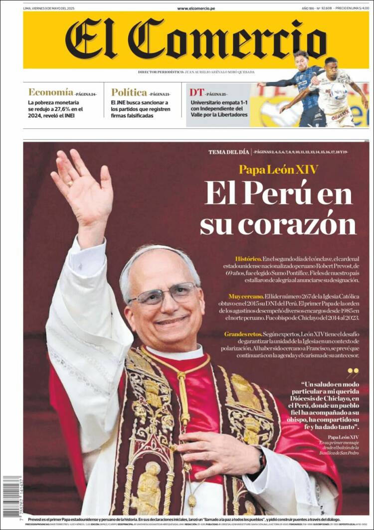 Portada de El Comercio (Perú)