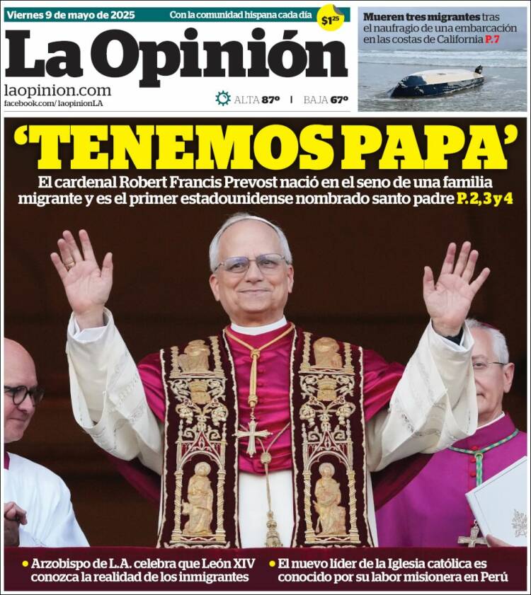 Portada de La Opinión (USA)