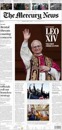 Portada de San Jose Mercury News (USA)