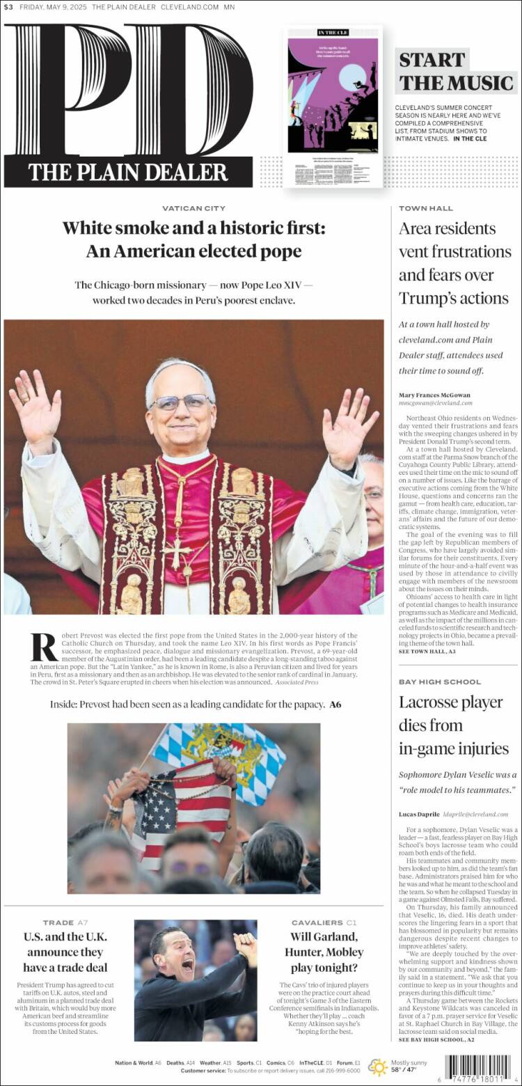 Portada de The Plain Dealer (USA)