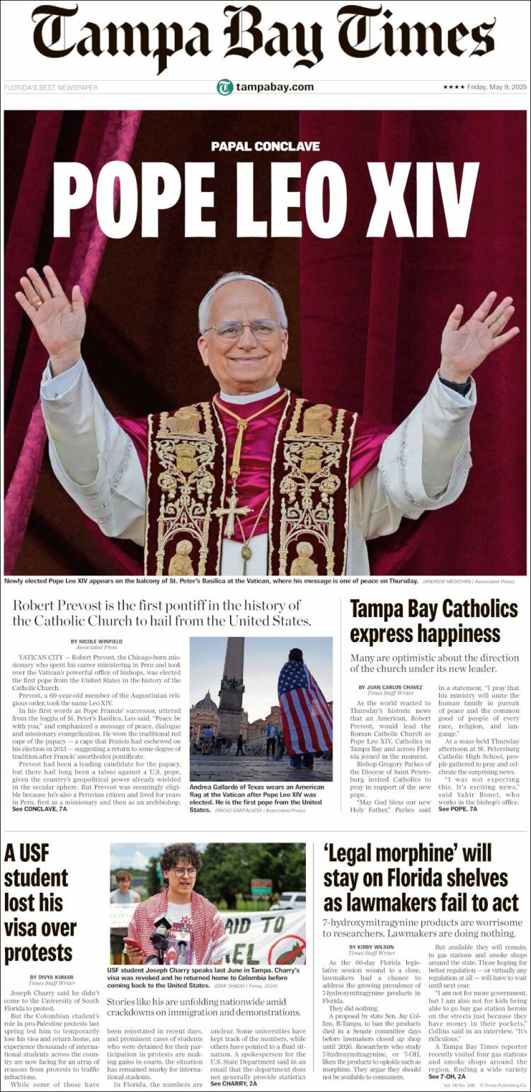 Portada de Tampa Bay Times (USA)