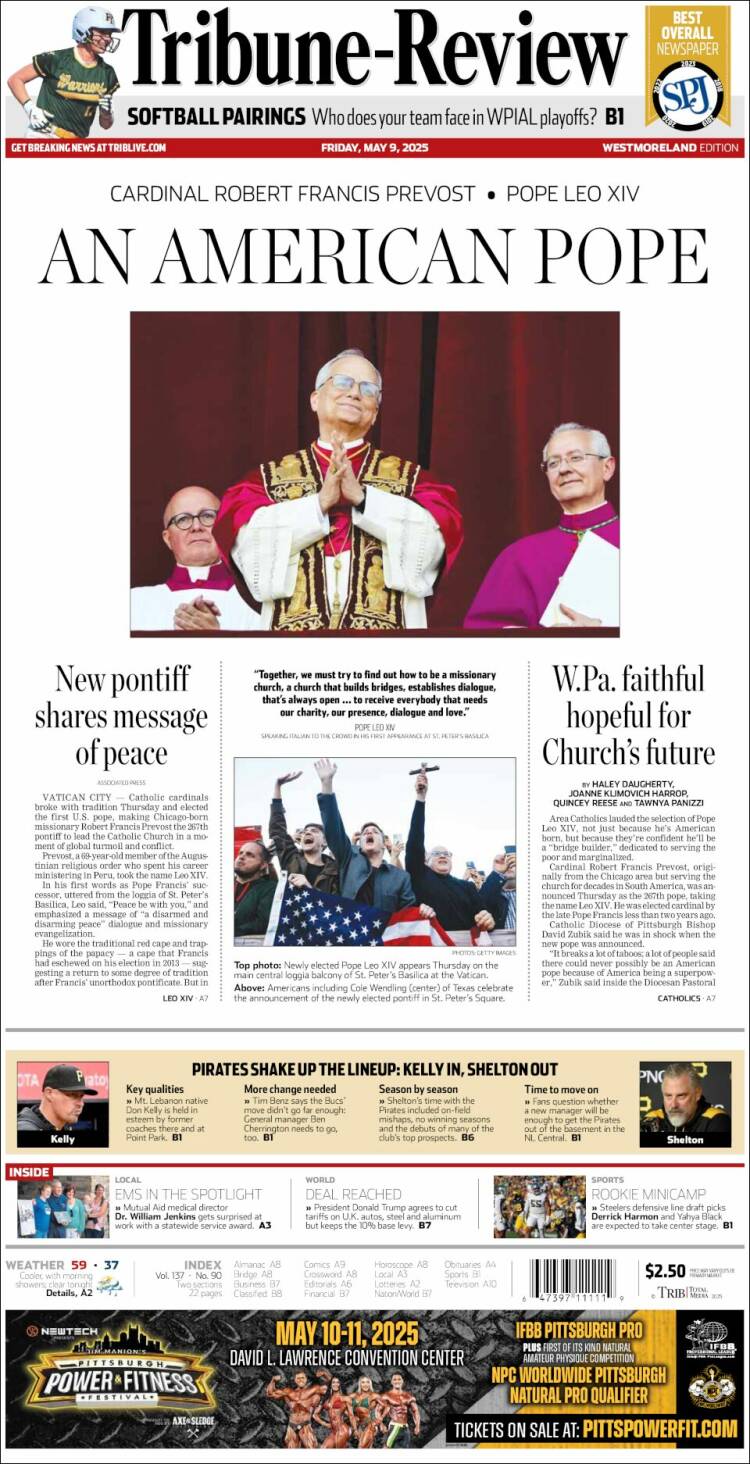 Portada de Tribune-Review (USA)