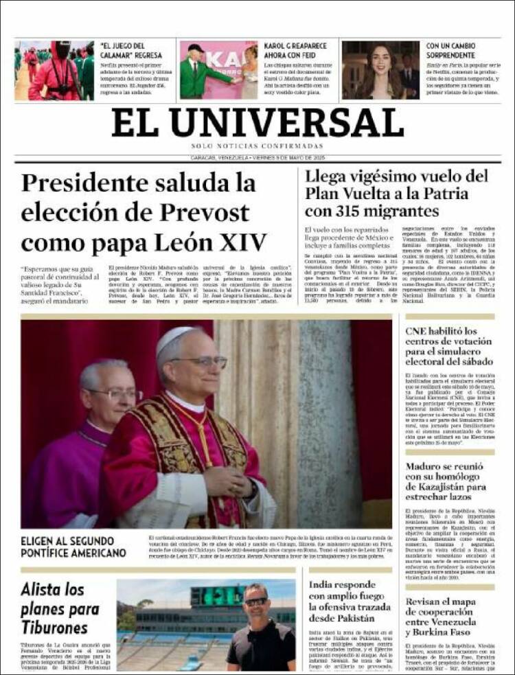 Portada de Universal (Venezuela)