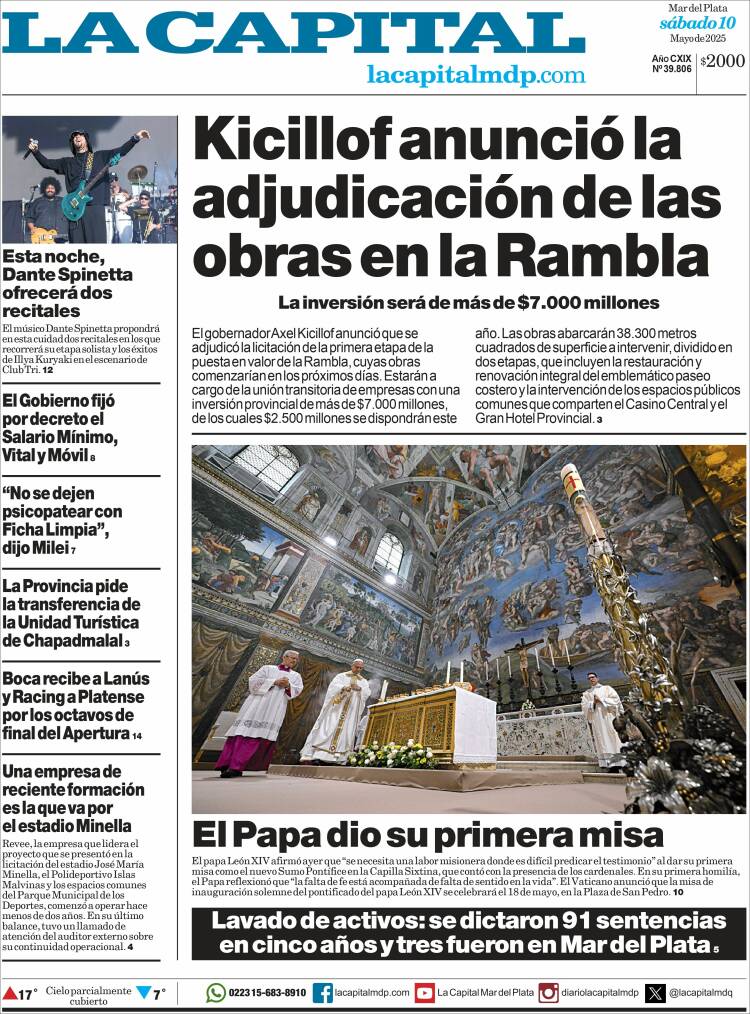 Portada de Diario La Capital - Mar del Plata (Argentina)