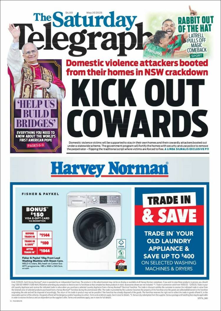 Portada de The Daily Telegraph (Australia)