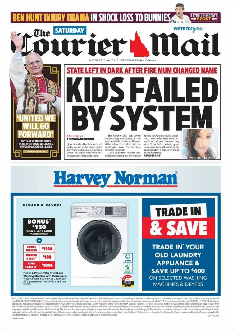 Portada de The Courier-Mail (Australia)
