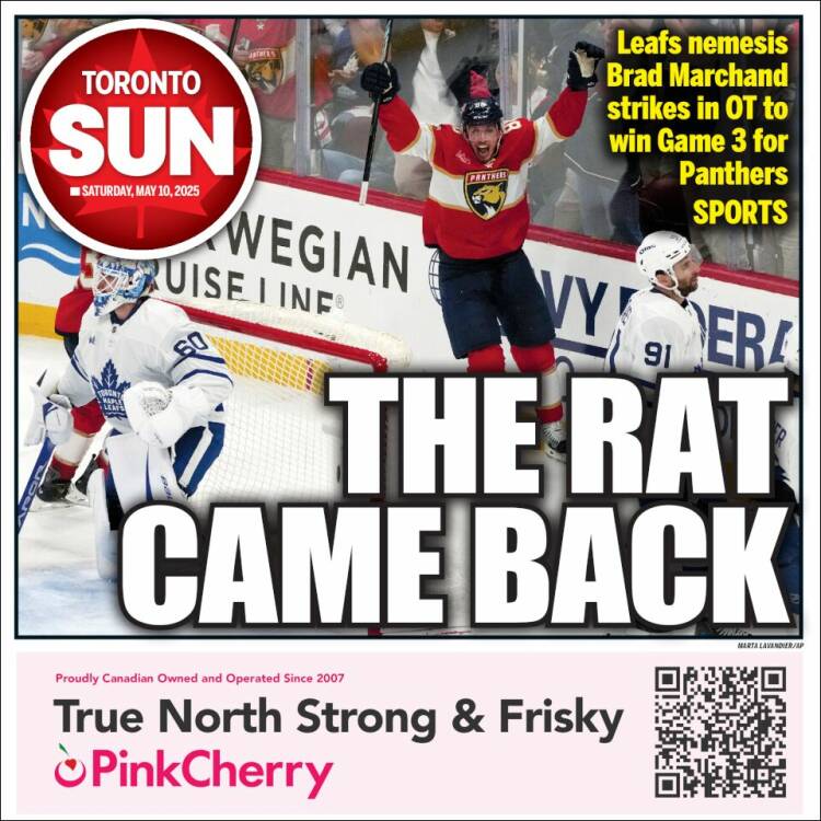 Portada de The Toronto Sun (Canadá)