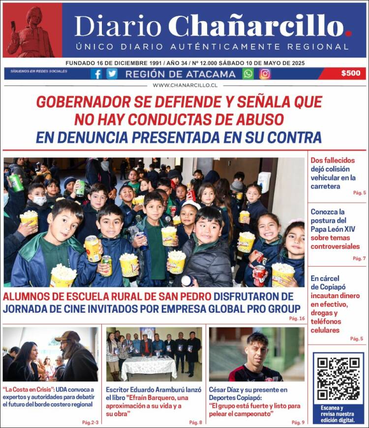 Portada de Diario Chañarcillo (Chile)