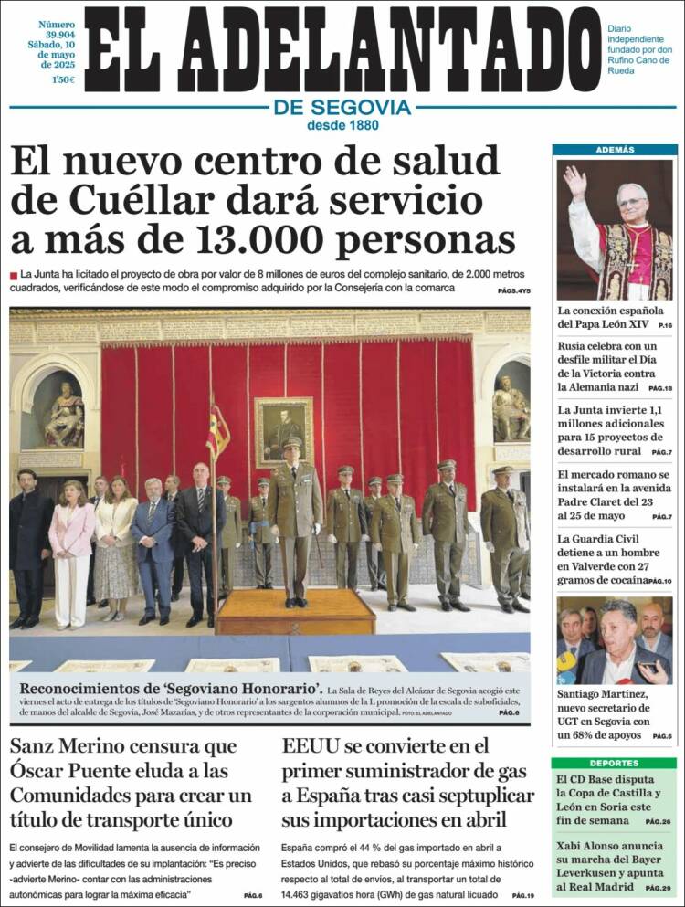 Portada de El Adelantado de Segovia (España)