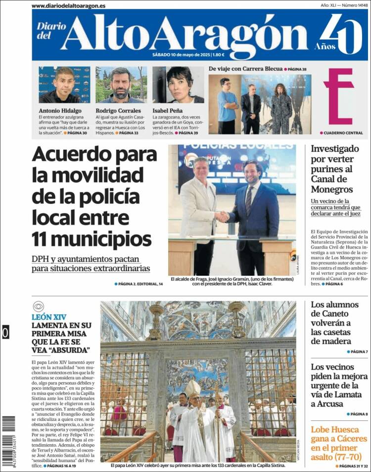 Portada de Diario del AltoAragón (España)