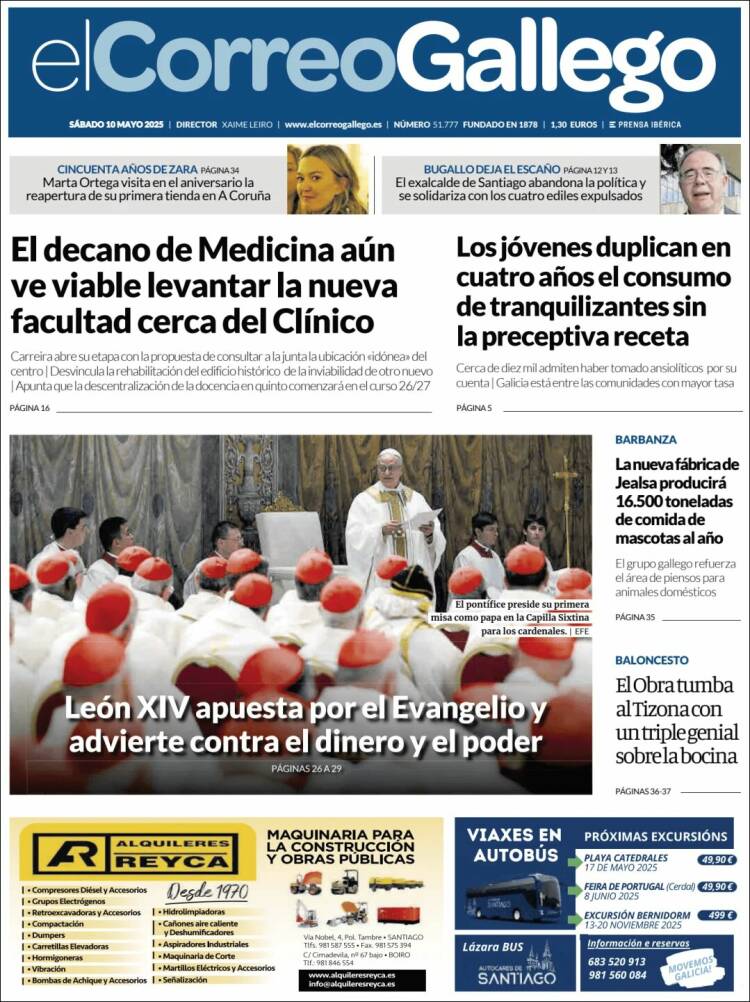 Portada de El Correo Gallego (España)