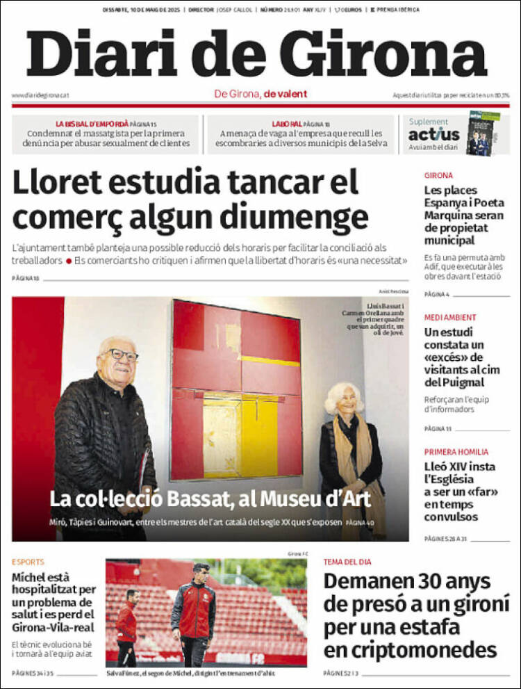 Portada de Diari de Girona (España)