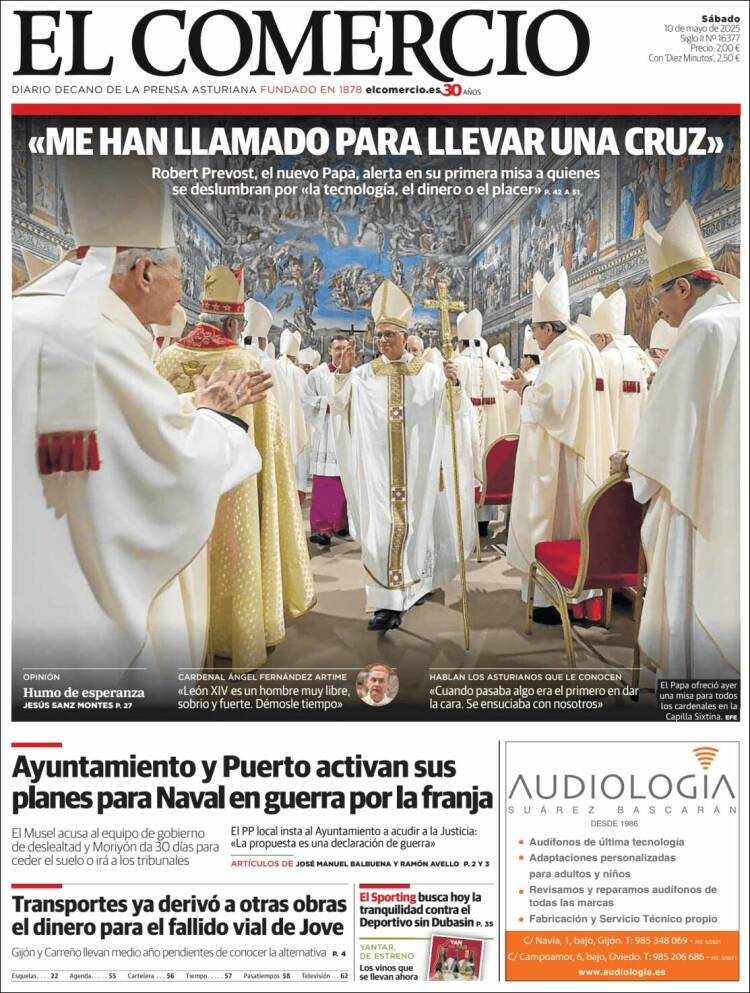 Portada de El Comercio - Gijón (España)