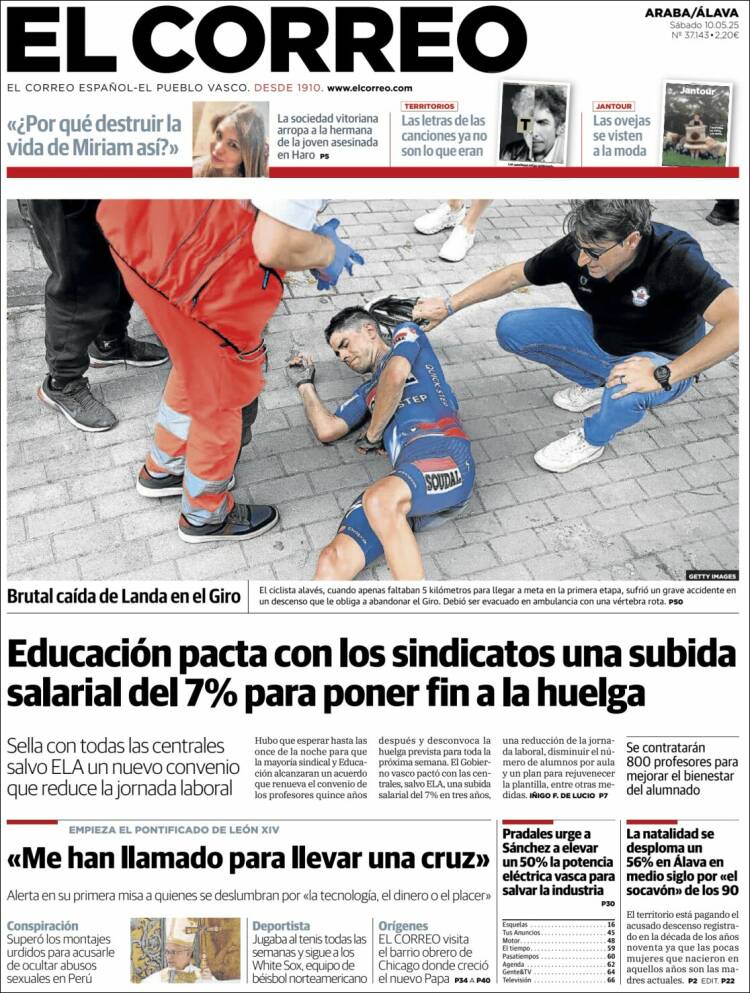 Portada de El Correo - Álava (España)