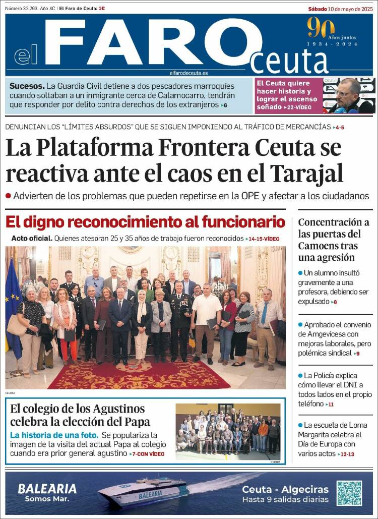 Portada de El Faro de Ceuta (España)