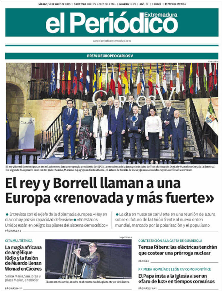 Portada de El Periódico de Extremadura (España)