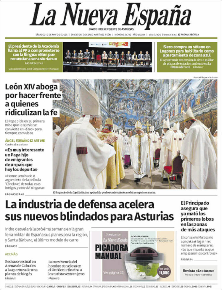 Portada de La Nueva España (España)