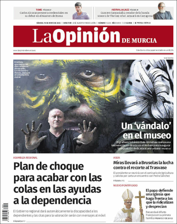 Portada de La Opinión de Murcia (España)