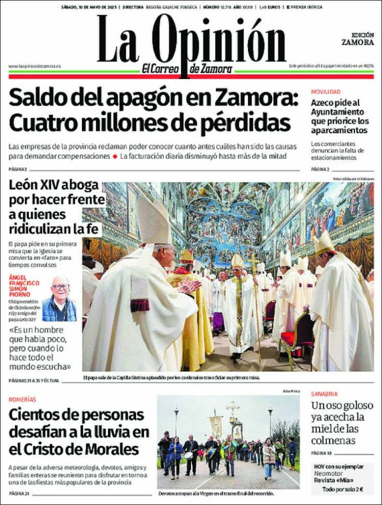Portada de La Opinión - El Correo de Zamora (España)
