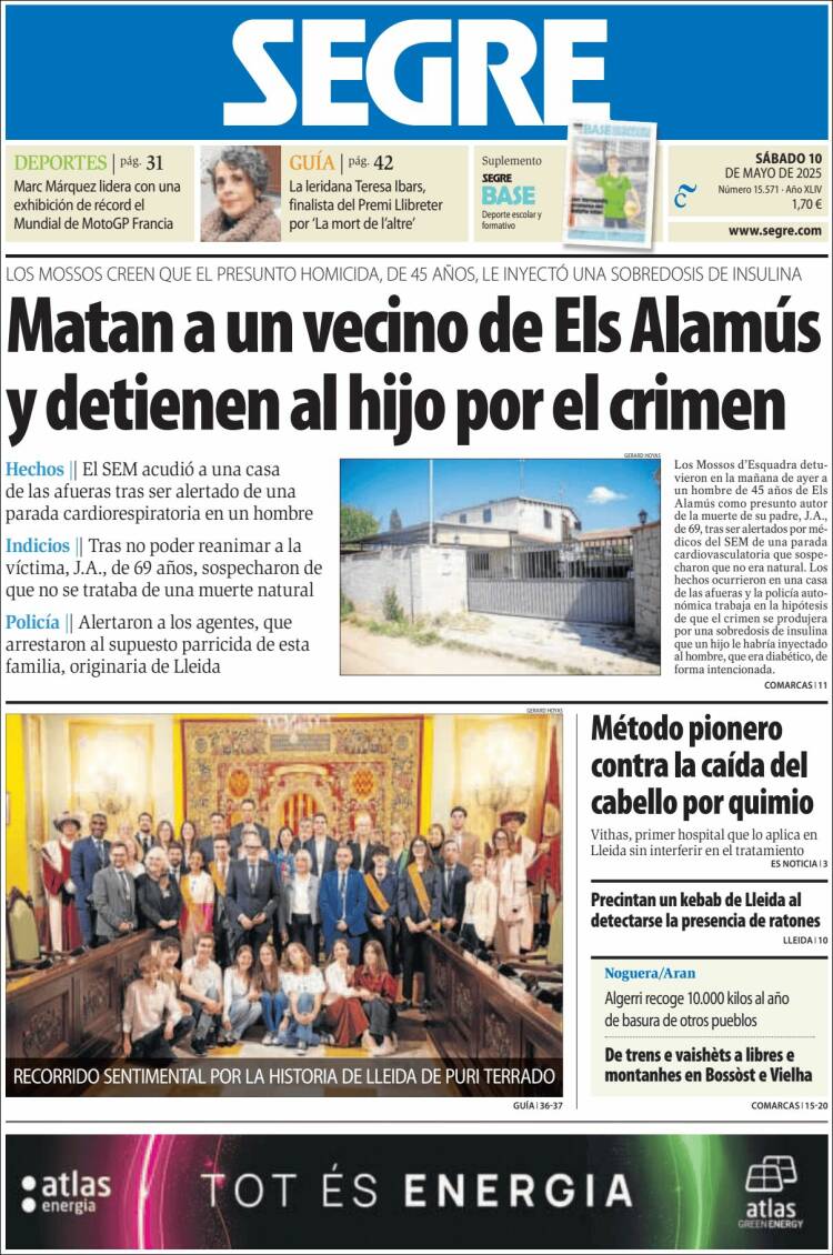 Portada de Segre  (España)