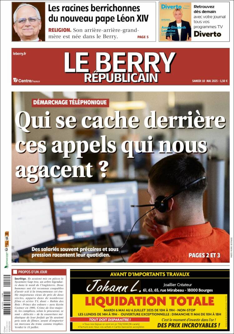 Portada de Berry Republicain (Francia)