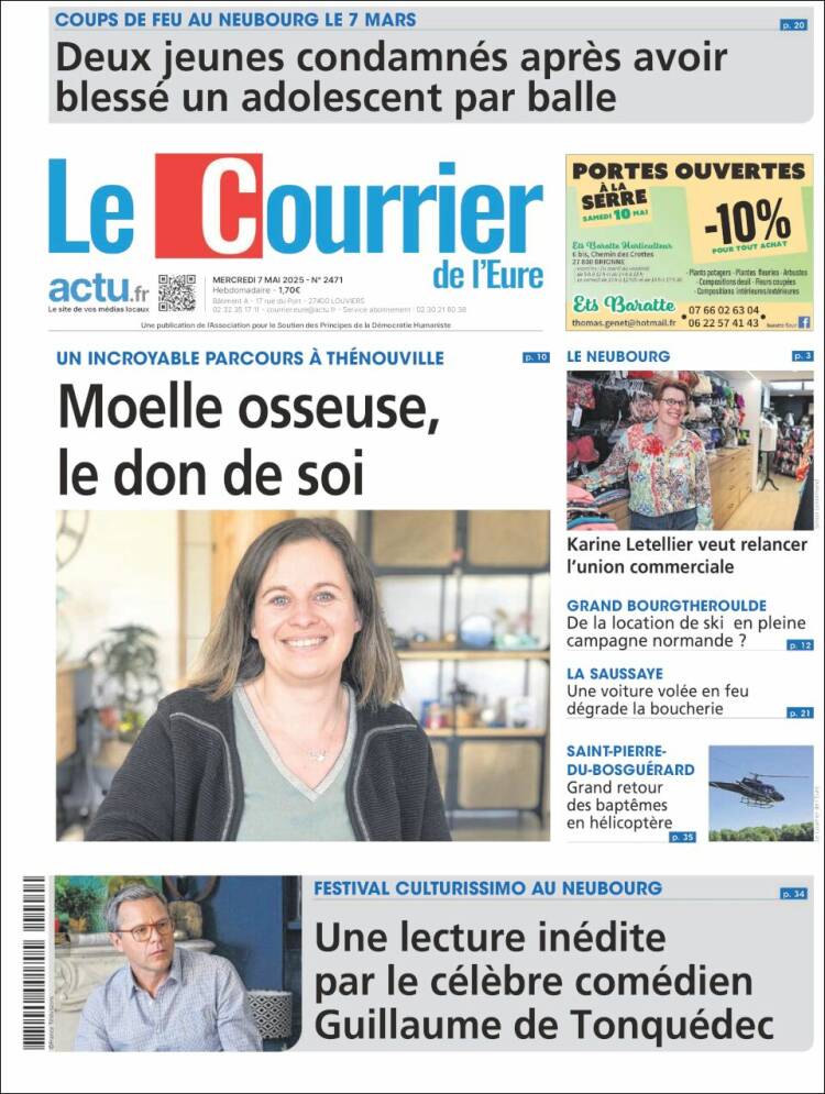 Portada de Le Courrier de l'Ouest (Francia)