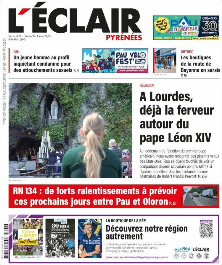 Portada de L'Eclair des Pyrénées (Francia)