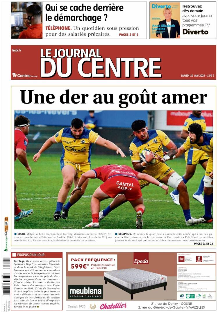 Portada de Le Journal du Centre (Francia)