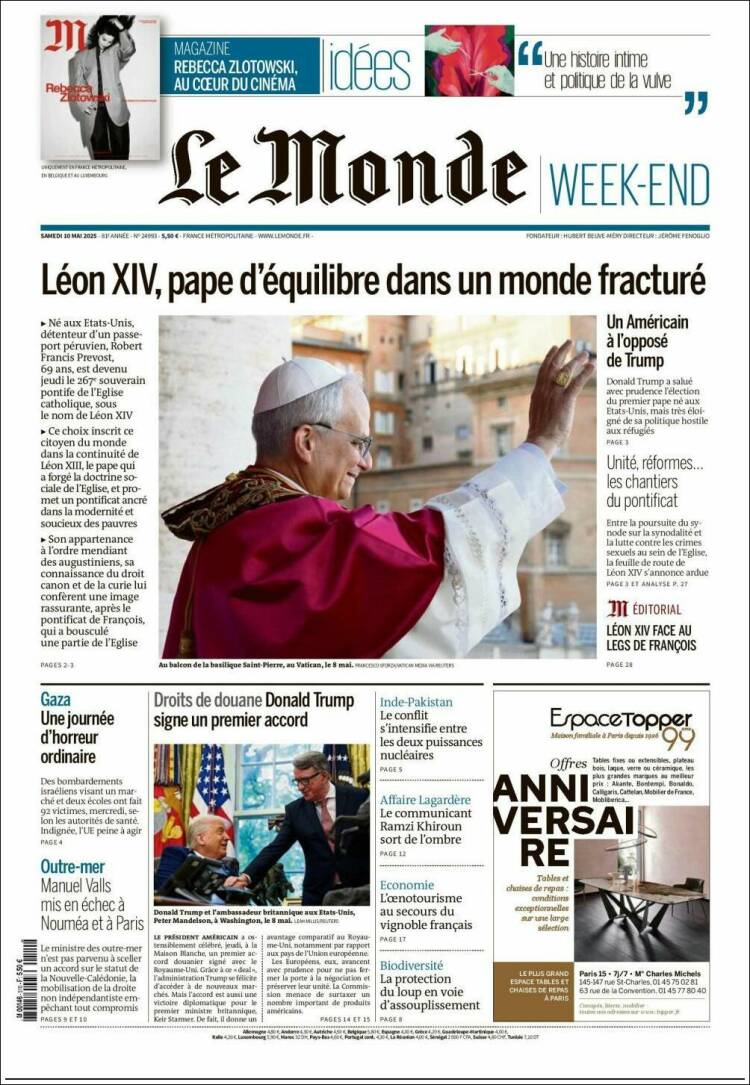 Portada de Le Monde (Francia)