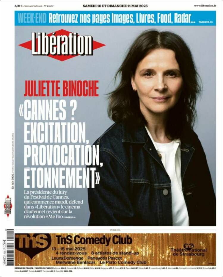 Portada de Libération (Francia)