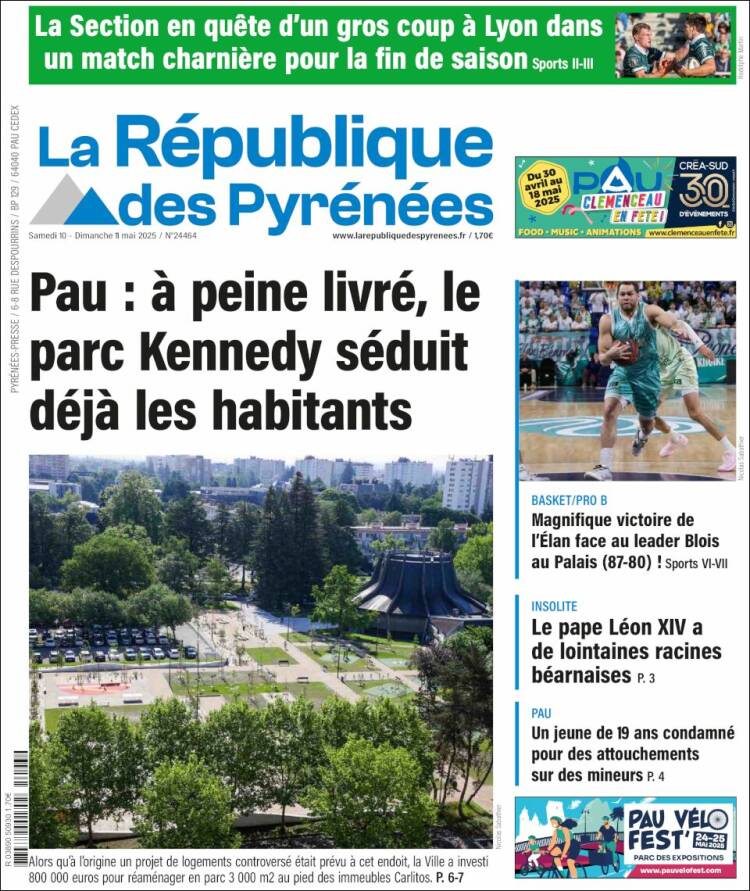 Portada de La République des Pyrénées (Francia)