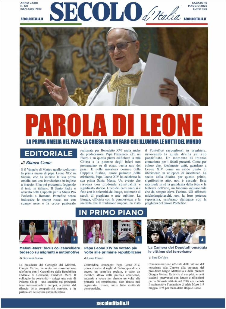 Portada de Secolo d'Italia (Italia)