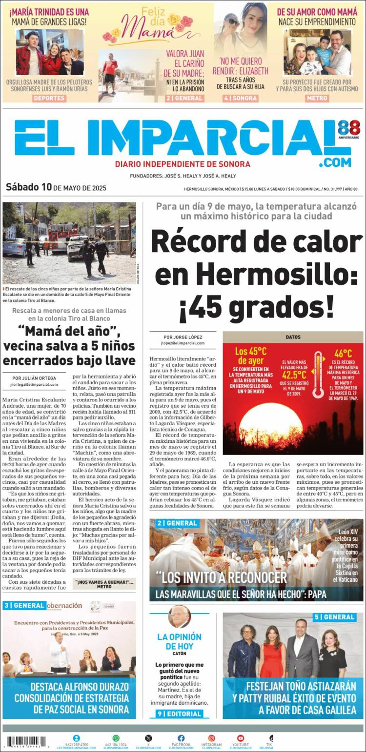 Portada de El Imparcial (México)