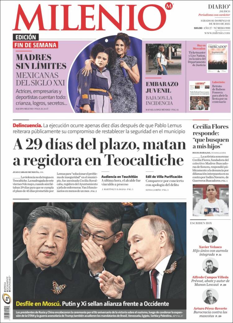 Portada de Milenio - Jalisco (México)