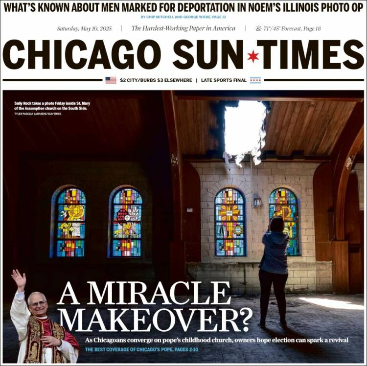 Portada de Chicago Sun-Times (USA)