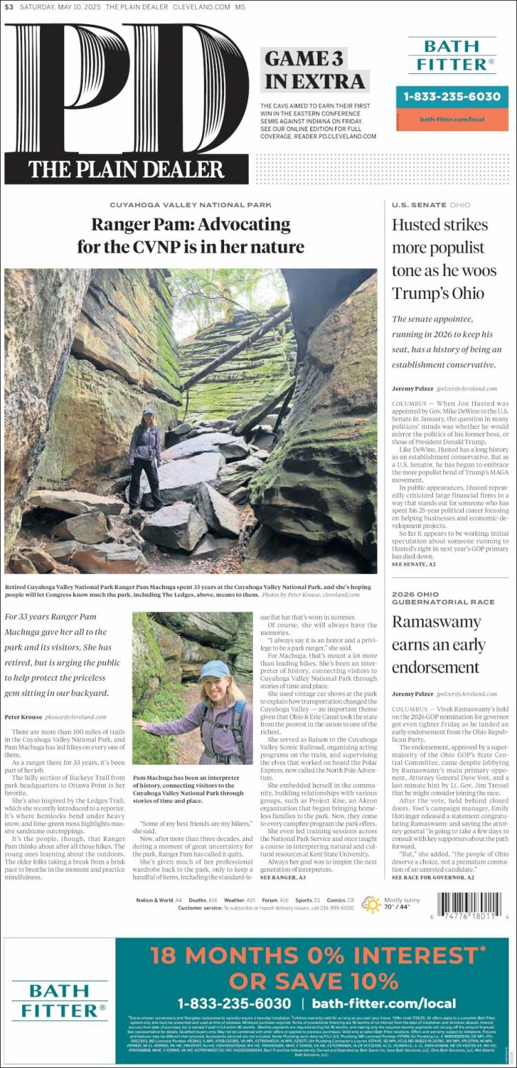 Portada de The Plain Dealer (USA)