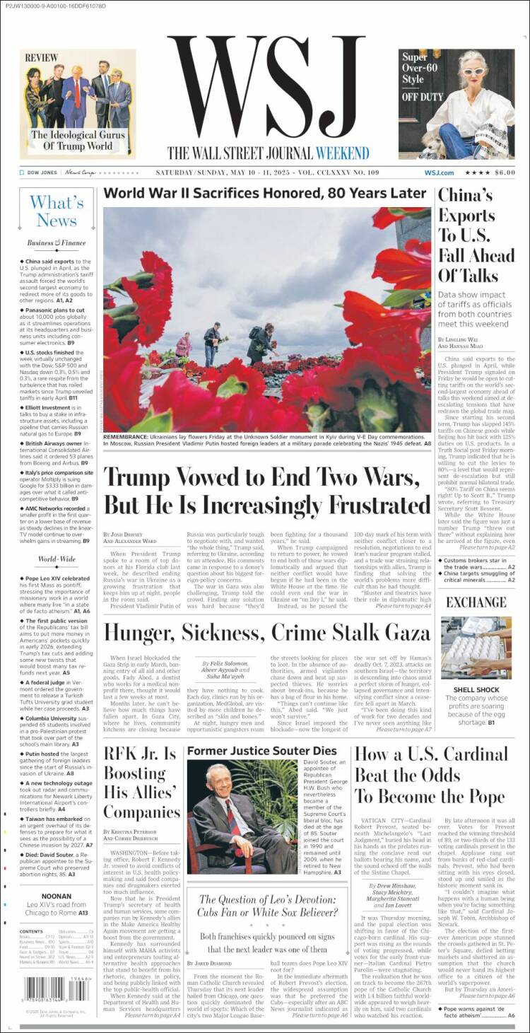 Portada de Wall Street Journal (USA)