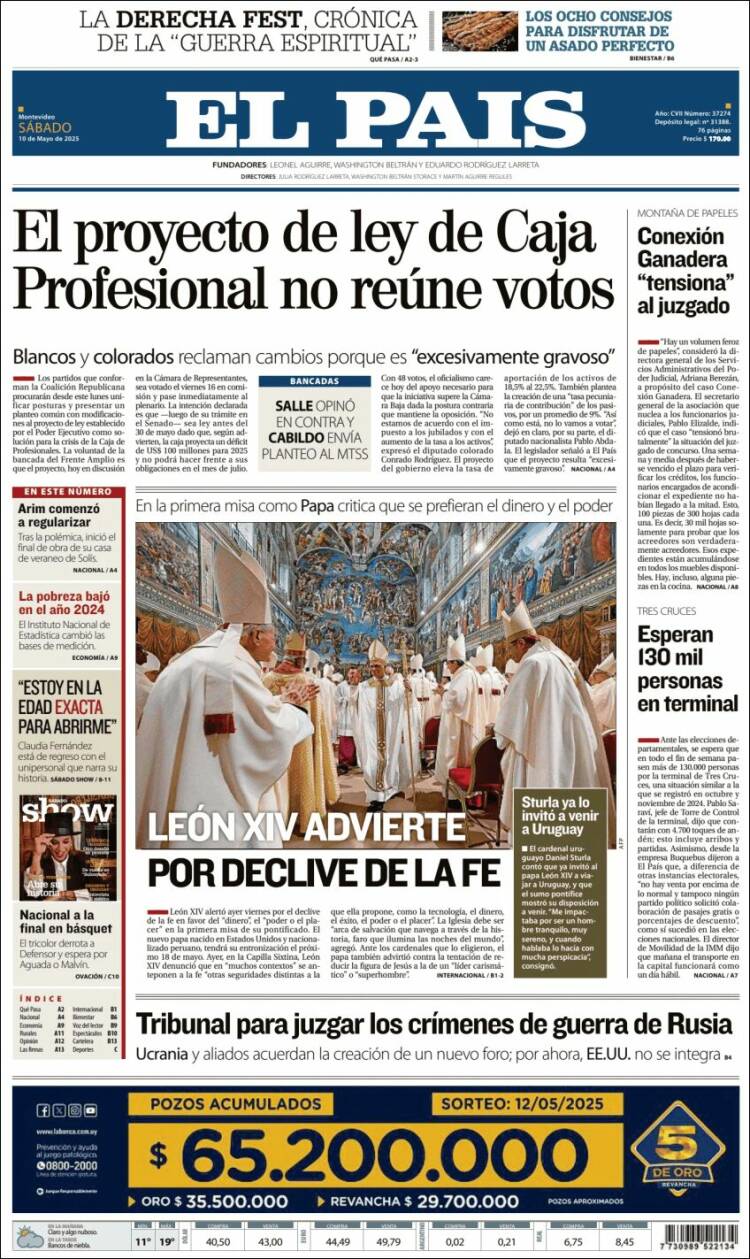 Portada de El País (Uruguay)