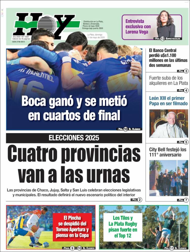 Portada de Diario Hoy (Argentina)