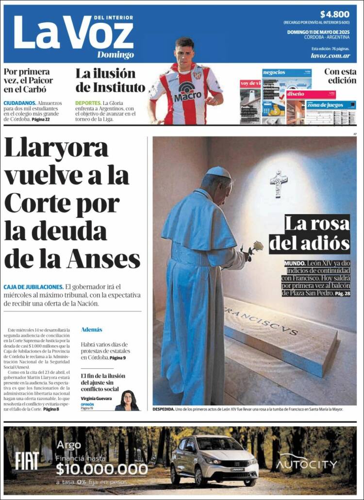 Portada de La Voz del Interior (Argentina)