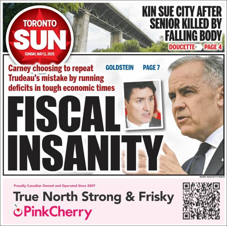 Portada de The Toronto Sun (Canadá)