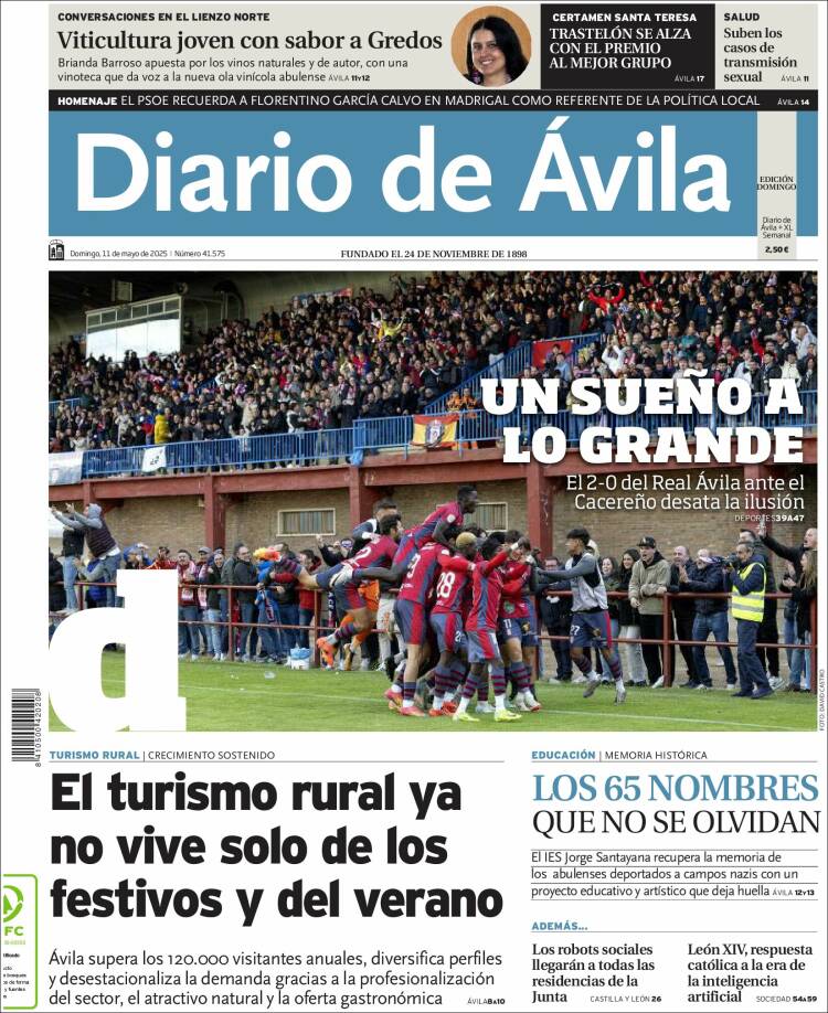 Portada de Diario de Ávila (España)
