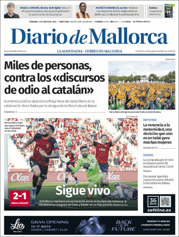 Portada de Diario de Mallorca (España)