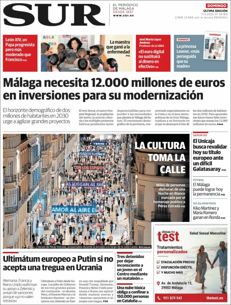Portada de Diario el Sur (España)