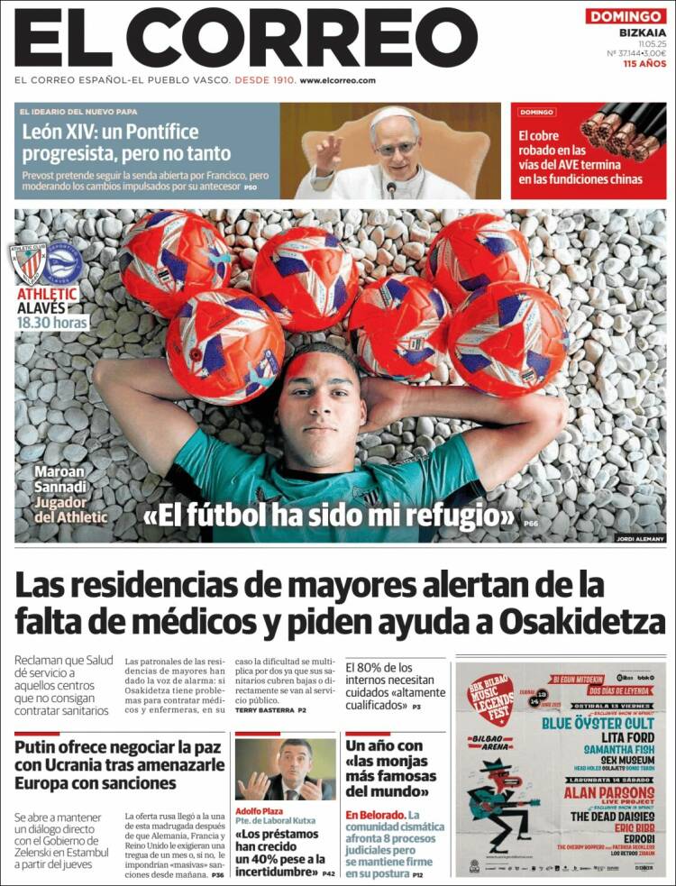 Portada de El Correo (España)