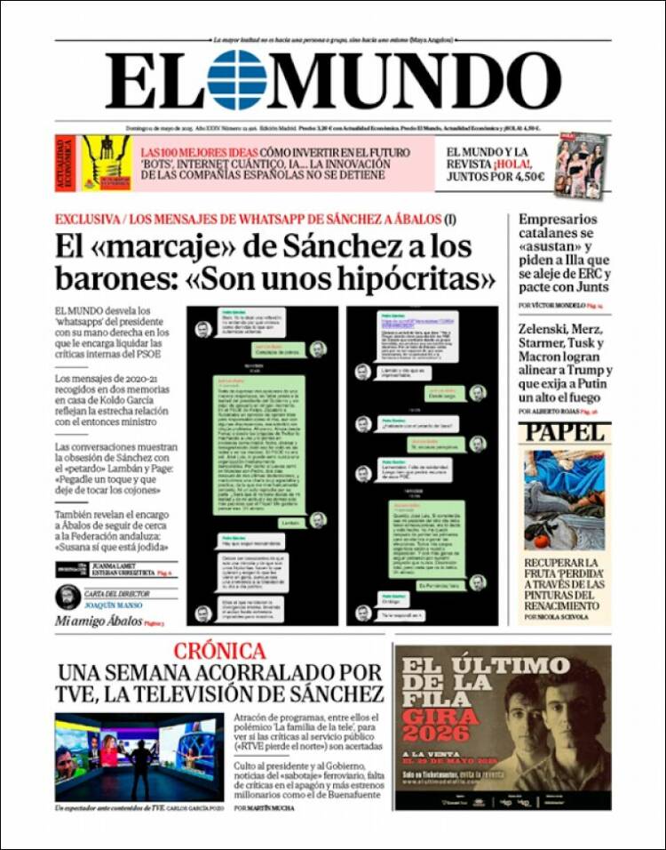 Portada de El Mundo (España)