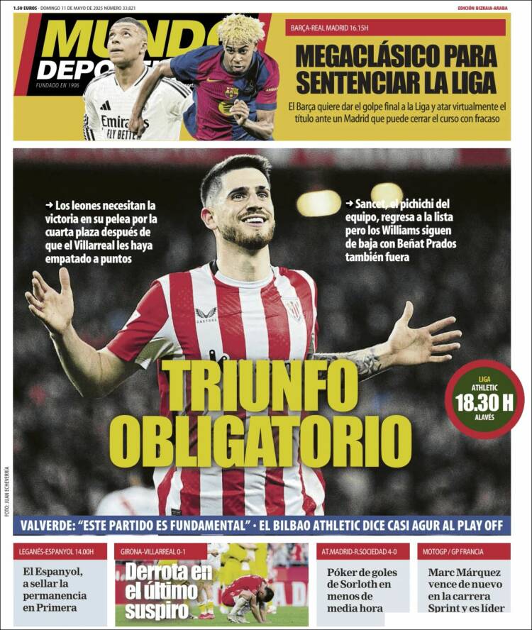 Portada de Mundo Deportivo Bizkaia (España)